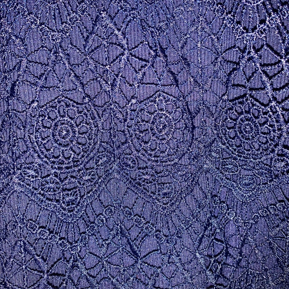 Blue Laced Long Sleeve Blouse - Picture 3 of 6